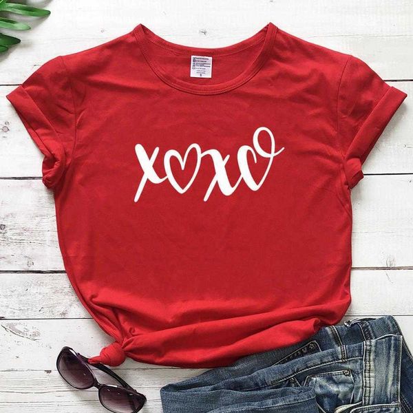 

xoxo t-shirt cute valentines day for her funny valentine women short, White
