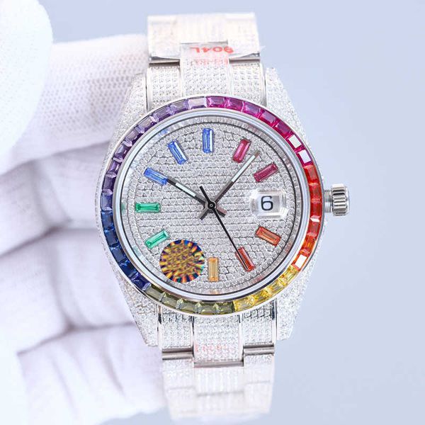 

wristwatches diamond watch mens mechanical watch 41mm stainls steel strap movement sapphire waterproof dign wristwatch 2022, Slivery;brown