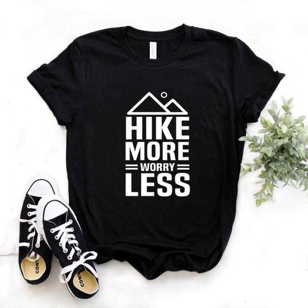 

hike more worry less women t shirts tshirts casual funny shirt for lady tee, White
