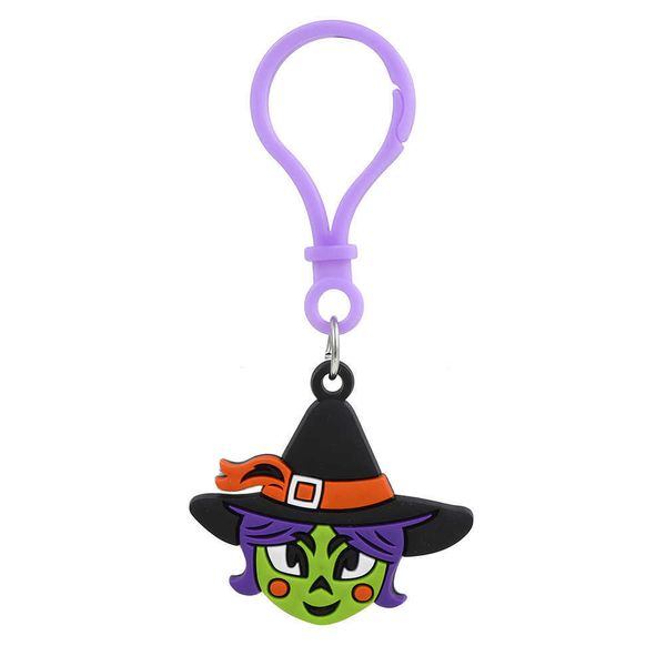 

halloween keychain cute cartoon pumpkin ghost witch pvc silicone key ring fashion jewelry car pendant small gift skull wholesale a01, Silver