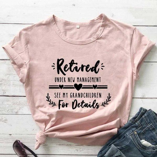 

retired under management t shirts see my grandchildren for details t-shirt funny, White