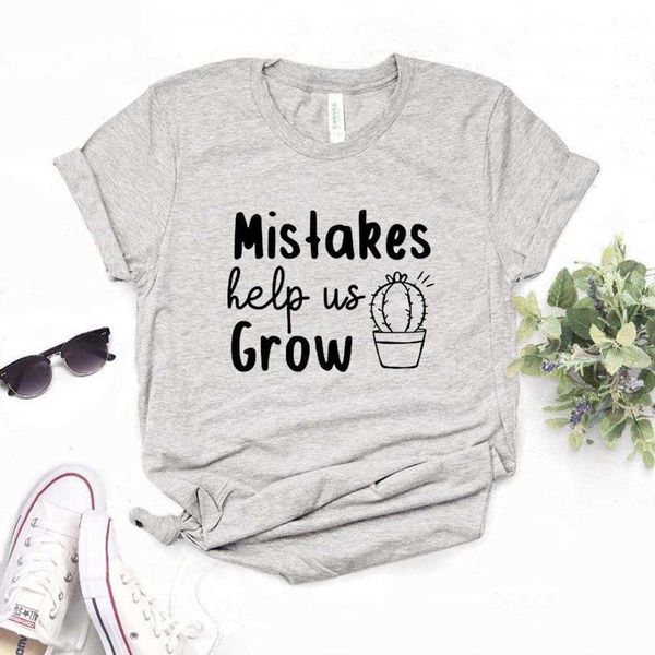 

mistakes help womens t shirt us grow women tshirts casual funny for lady tee, White