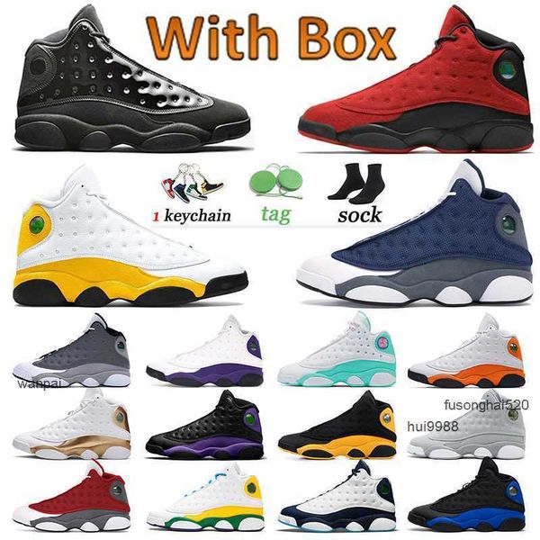 

2023 13 13s jumpman men women basketball shoes hyper royal lucky green dark powder blue court purple flint reverse bred sports trainers snea, Black