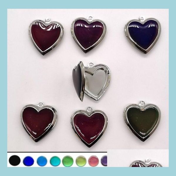 

metals mood beads stainless steel metals pendant heartshaped box diy fit necklace drop delivery 2022 jewelry dhllz, Black