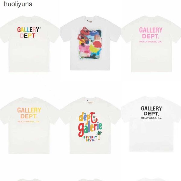 

gary shirt designer gallerydepts mens t vintage seven color lettered print crew neck loose men's women's short sleeves, White;black