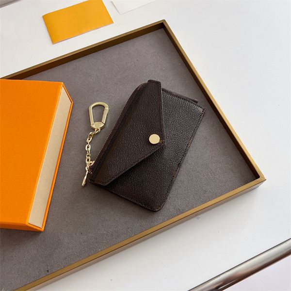 

vintage designer envelope wallets keychains leather money clips bag charm pendants key chain with box, Silver