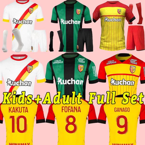 

men kids 22 23 rc lens sainte barbe soccer jerseys openda buksa kakuta sotoca fofana da costa maillot de foot medina oreba gradit frankowski, Black;yellow