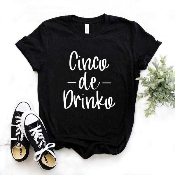 

cinco de drinko women hipster funny t-shirt lady yong girl 6 color tee drop, White