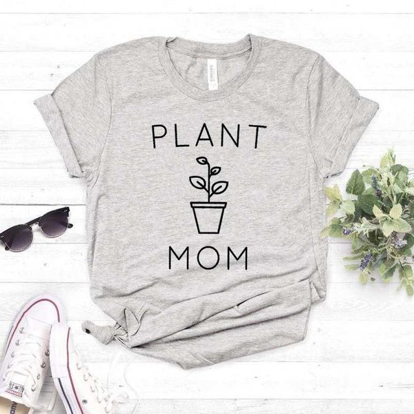 

plant mom t shirt lover print women casual funny for yong girl tee hipster drop, White