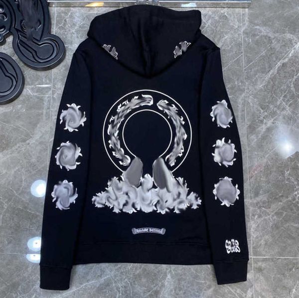 

classic mens luxury sweatshirts fashion designer women jackets hoodies sanskrit sweater zipper hooded cross pullover hoodie casual coat swe, Black;brown
