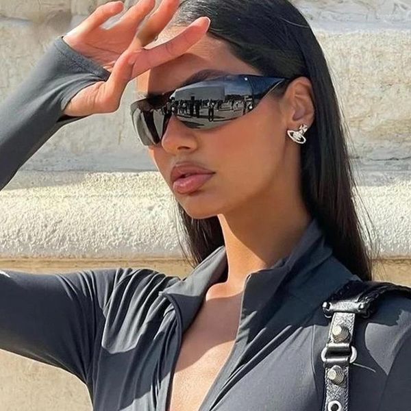 

designer sunglasses punk one piece 2000's women luxury sun glasses uv400 shades eyewear y2k eyeglasses, White;black
