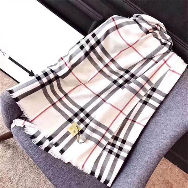 

winter 100% cashmere designer shawls high-end soft thick fashion men's and women's luxury scarves classic check big pl2979, Blue;gray