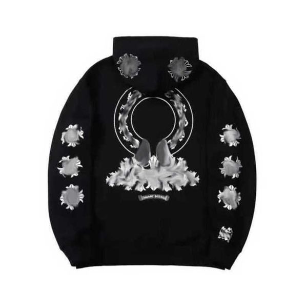 

men's fashion luxury sweatshirts designer classic hoodies ch zipper hooded sweater casual men women cross pullover sanskrit hoodie coa, Black