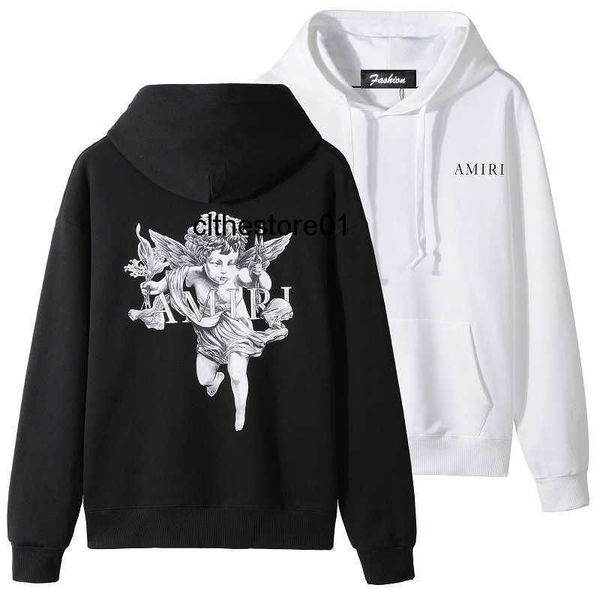 

amirs american fashion letter terry pure cotton sweater men's fashion loose casual plush hooded sweater, Black