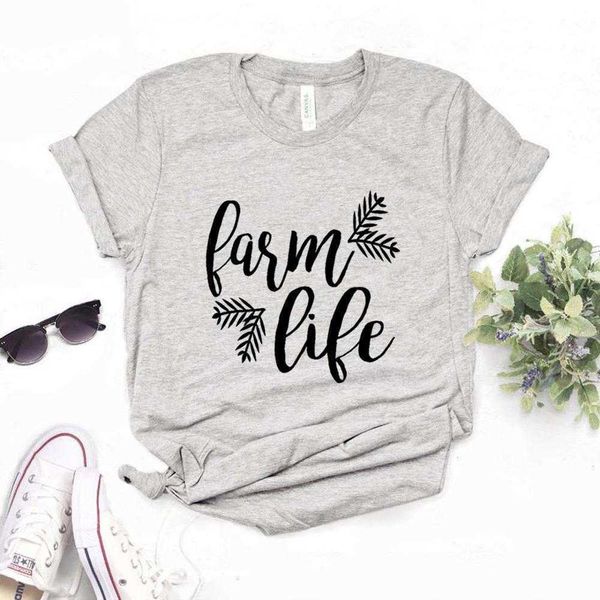 

farm life or girl women tee hipster funny t-shirt lady yong 6 color zy-591, White