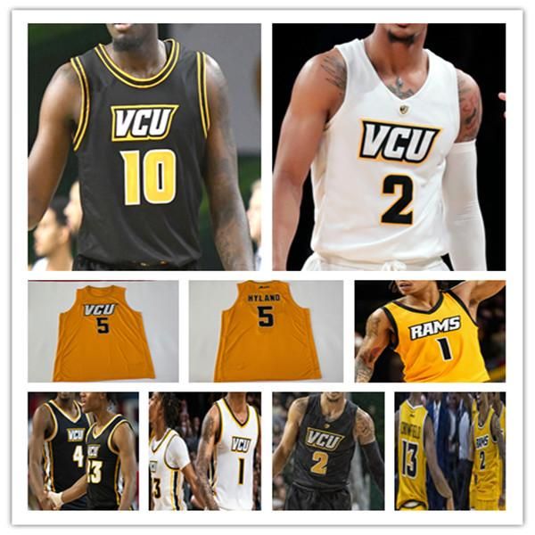 

college basketball wears ncaa vcu basketball jersey bones hyland vince williams jr. adrian baldwin jr. keshawn curry jayden nunn hason ward, Black