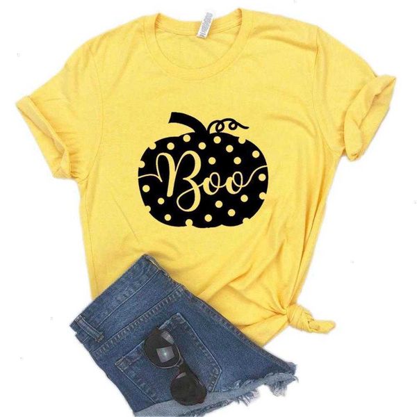 

boo pumpkin halloween womens t-shirt t shirt print women hipster funny lady yong, White