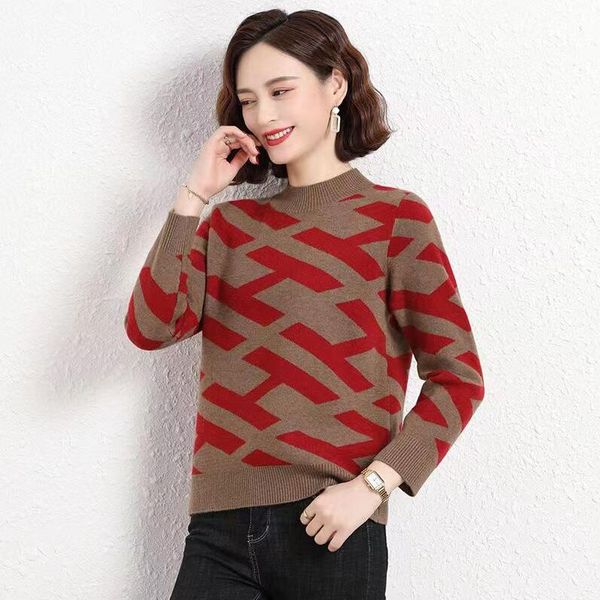 

women's sweaters knitted red yellow h luxury knitted harajuku long sleeve oversize jumper female winter, White;black