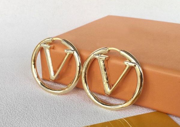 

new designer women earrings with orange box fashion gold hoop earrings for lady wedding love gift engagement luxury jewelry fo9442390, Golden;silver