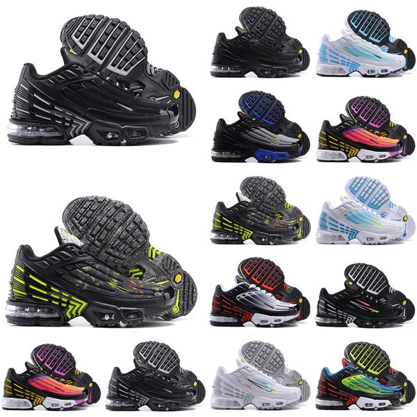 

tn plus 3 casual shoes kids trainers chaussures triple black laser blue bred hyper violet silver red smoke grey outdoor sports sneakers