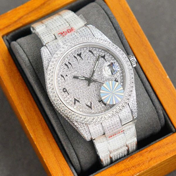 

2023wristwatches diamond watch automatic mechanical mens watch for men 40mm stainls steel life waterproof wristwatch class, Slivery;brown