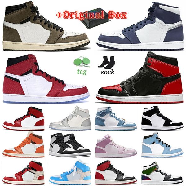 

denim designer jumpman1 basketball shoes og high fashion wholesale with box obisidian bloodline starfish wolf grey unc bred patent mens wome