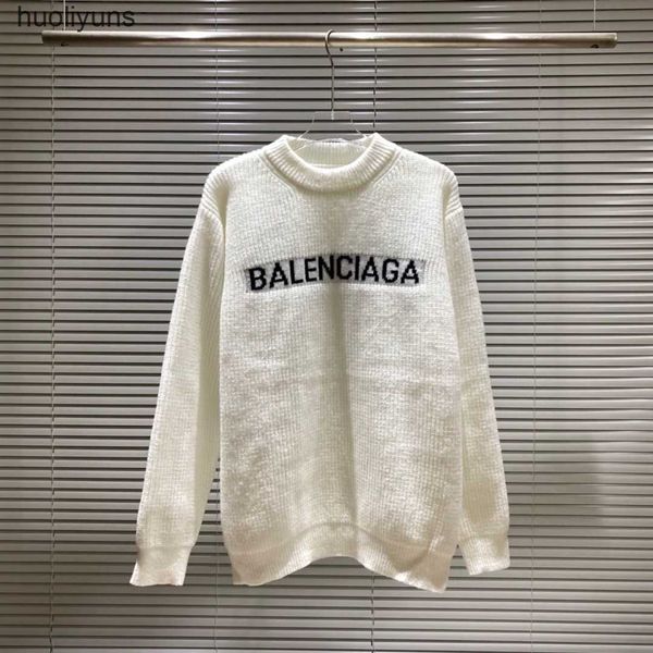 

men's designer knitted sweaters brand balencaigass 2023 crew sweater paris autumn winter women's 2022 fashion neck letter jacquard, White;black