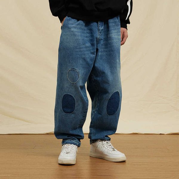 

casual straight pants washed silhouette cotton basic blue jeans autumn winter