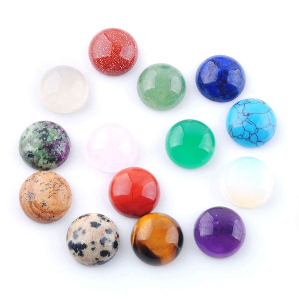 

wojiaer 12x5mm cabochon beads natural gemstone round healing bead fit for women men diy handmade jewelry accessories bu814, Black