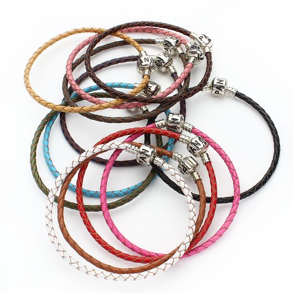 

charm bracelets 2021 new fashion single layer braided leather bracelet men women magnetic clasps pseras male female jewelry drop del smt0d, Golden;silver