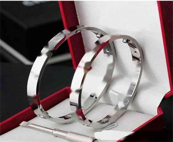 

love bracelet bangles women men 4cz titanium steel screw screwdriver bracelets gold silver rose nail bracelet jewelry with velvet 1323643, Black