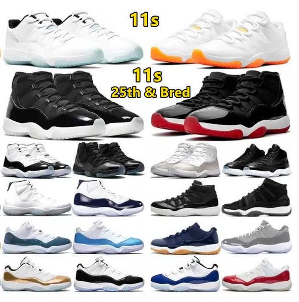 

11 11s basketball shoes mens woman sports sneakers space jam cap and gown high concord platinum tint barons legend blue 25th anniversary low, Black