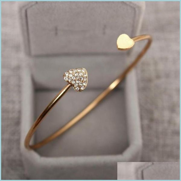 

bangle bangle bangles for women diamond studded heart gold siercolor zinc alloy metal 2022 fashion gift girlfriend drop delivery jew dhm9o, Black