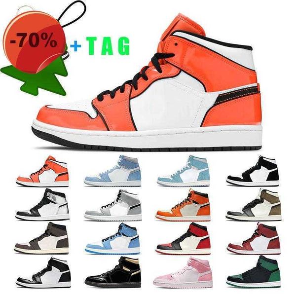 

mens basketball shoes jumpman 1 university blue hyper royal dark mocha turf orange women sport sneaker trainer fasion outdoor size 5 .5 -12
