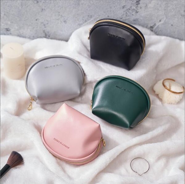 

pu leather purse lipstick jewelry organizer portable envelope storage bag cosmetic bag multi-functional mini zipper coin wallet bc15, White
