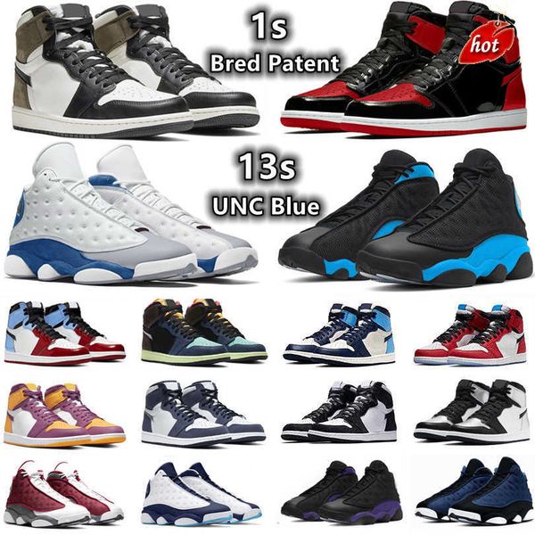 

1 13 mens basketball shoes 1s bred patent dark mocha silver toe shadow pine green 13s university french brave blue obsidian del sol men