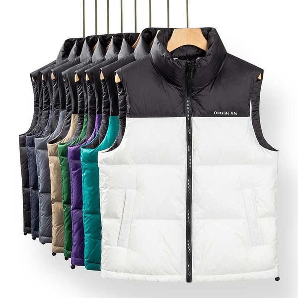 

winter short fashion down vest men's thickened warm keeping casual couple's bread coat, Black