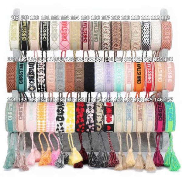 

bracelets luxury women's fashion brand bangle d designer jewelry female embroidery woven bracelet bohemian creative tassel men's g, Black