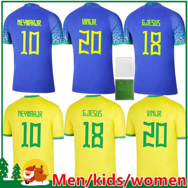 

custom 2022 2023 brazils soccer jersey marcelo pele paqueta neres coutinho firmino jesus vini jr 22 23 brasils football shirt kids kit men w, Black;yellow
