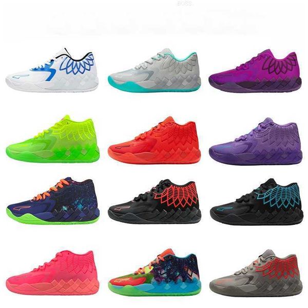 

lamelo ball mb01 ric-kmorty kids basketball shoes store outle queen city black red grey sport shoe trainner sneakers us4.5-us12