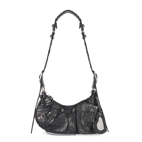 

explosion women's shoulder bags lambskin black designer bag le cagole xs aged silver handbag zip pouch canvas italy wallet crescent hal