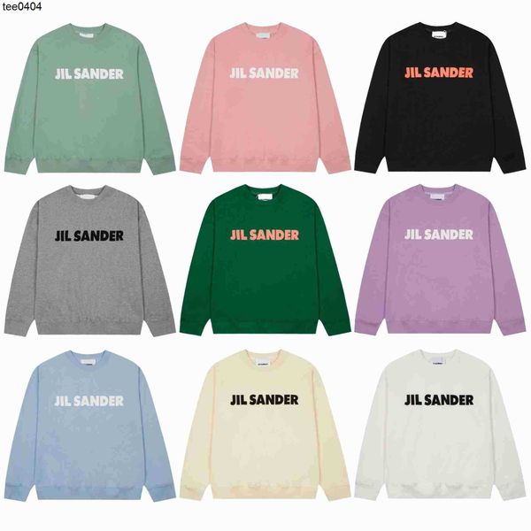 

designer autumn minimalism jil hoodies letter star same 380g terry sweater trend new youth men and women casual long sweatshirt, Black