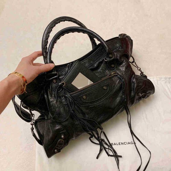 

balencaigass family bag mini motorcycle designer square portable single shoulder messenger rivet solid color fashion minority