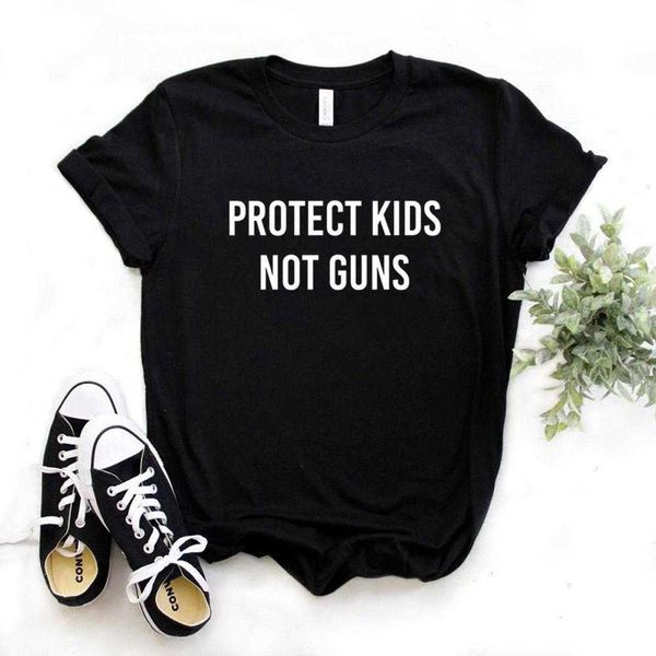 

protect kids tee not guns print women casual funny t shirt for lady hipster 6, White