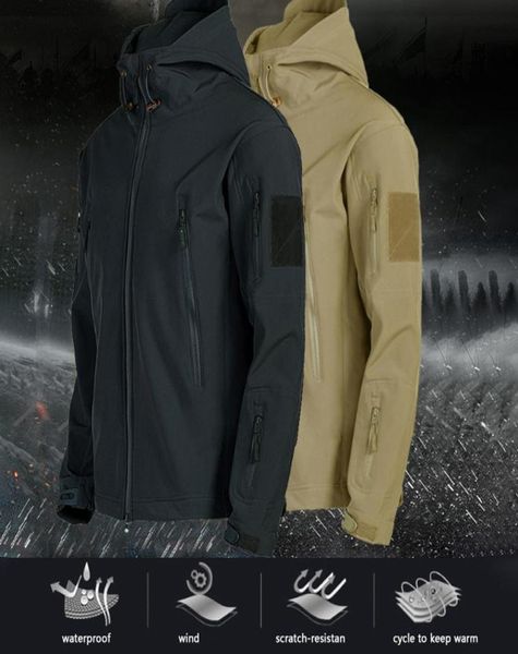 

new winter warm jakets for men waterproof solid color long sleeve zipper hooded sweatshirt windbreak male hiking climbing coats2075595, Blue;black