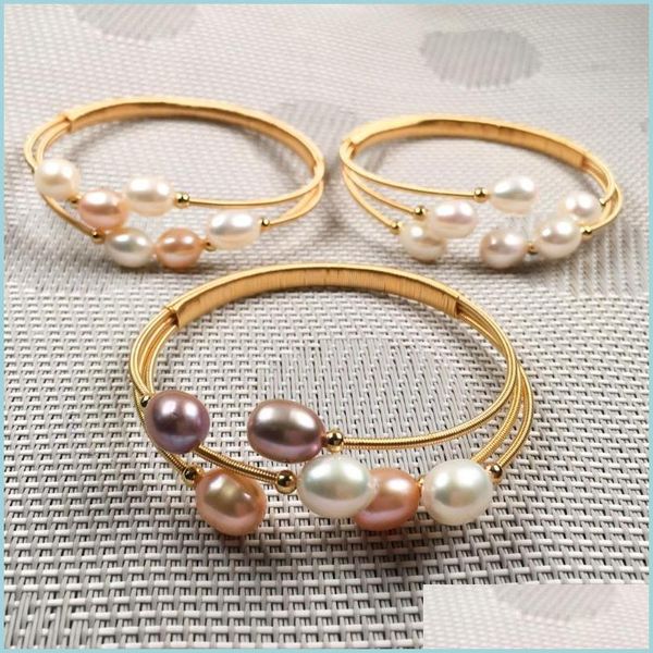 

bangle bangle natural freshwater pearl bangles peacock tail shape charms bracelet women jewelry accessories adjustable opening size dh5iu, Black