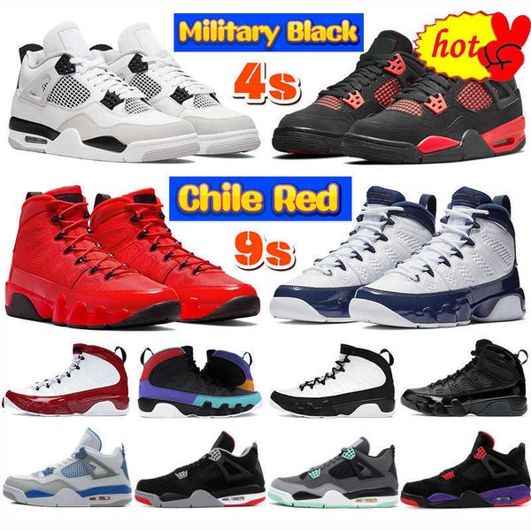 

2022 high 4 9s basketball shoes 9 4s black cat chile red thunder military black mens designer sneakers university blue pure money neon