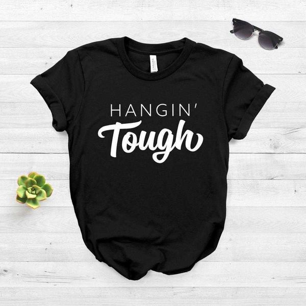 

hangin tough women casual hipster funny t-shirt for lady yong girl tee, White