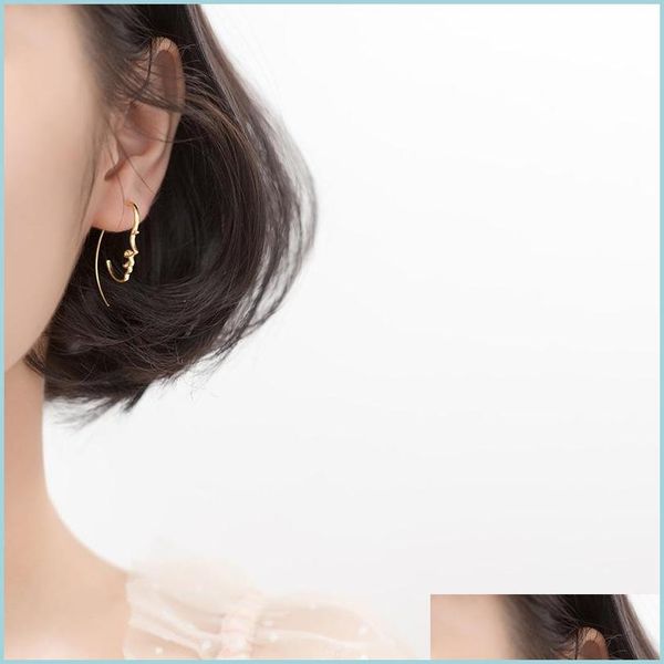 

stud stud prevent allergy 925 sterling sier punk face earrings for women jewelry pendientes brincos eh1055 drop delivery 2022 dho8x, Golden;silver