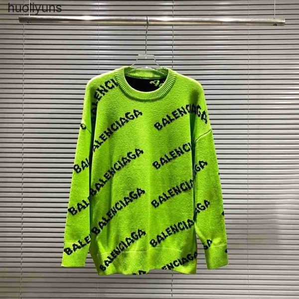 

2022 knitted designer brand sweaters women's balencaigass fashion 2023 paris sweater men's autumn crew winter neck letter jacquard, White;black